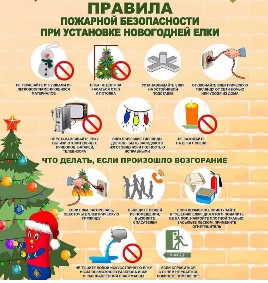   правила безопасности по установке новогодней елки в доме